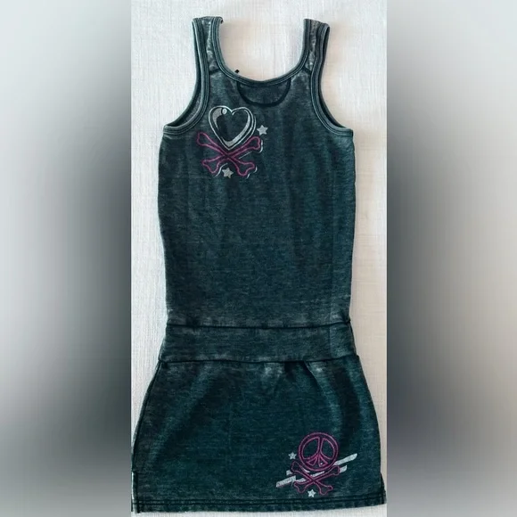 NWOT XS Affliction Women's Grey and Pink Dress - Picture 2 of 6